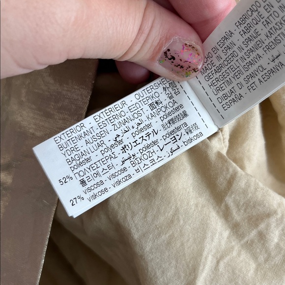 Zara Metallic Gold Dress A Line Holiday with Statement Bow Evening Formal - Picture 9 of 9